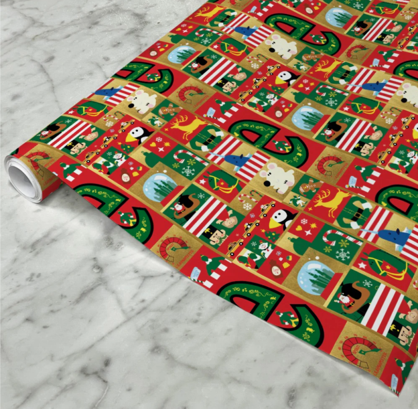 Elf holiday wrapping paper